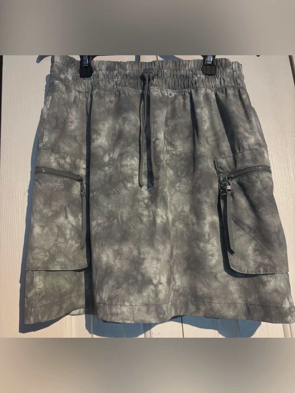 Apana Gray Tie-Dye Cargo Skort